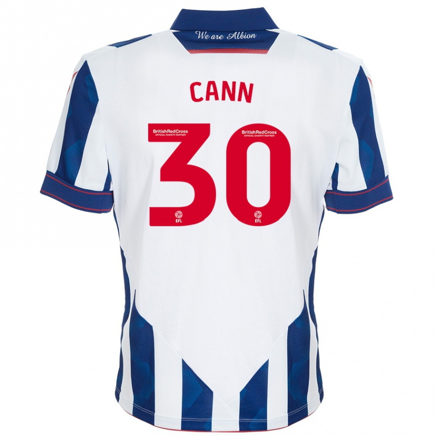 Kinder Fußball Ted Cann #30 Weiß Dunkelblau Heimtrikot Trikot 2024/25 T-Shirt Luxemburg