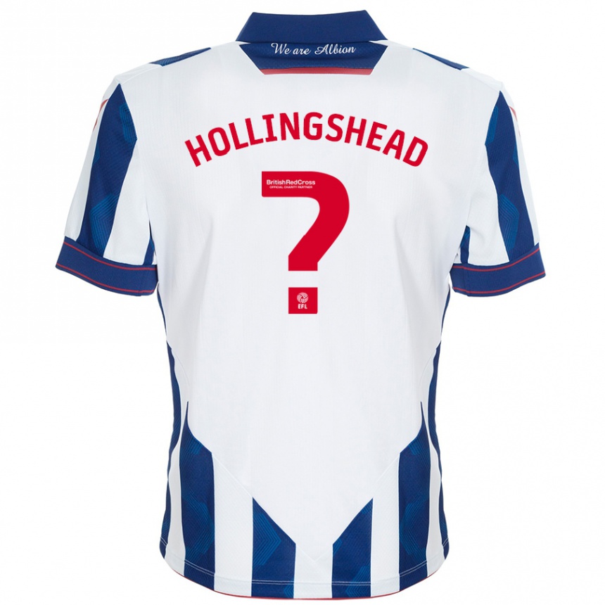 Kinder Fußball Ronnie Hollingshead #0 Weiß Dunkelblau Heimtrikot Trikot 2024/25 T-Shirt Luxemburg