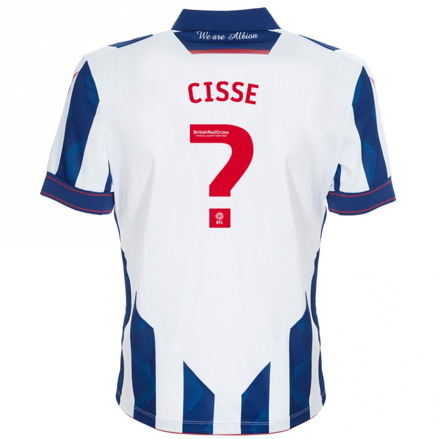 Kinder Fußball Ben Cisse #0 Weiß Dunkelblau Heimtrikot Trikot 2024/25 T-Shirt Luxemburg