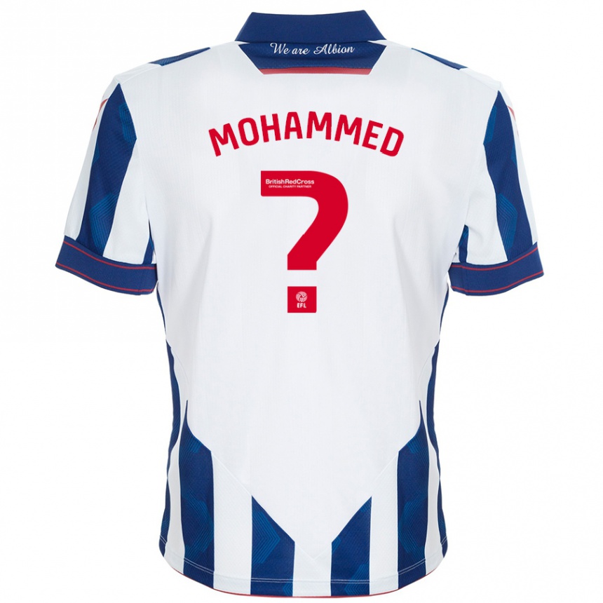 Kinder Fußball Jamal Mohammed #0 Weiß Dunkelblau Heimtrikot Trikot 2024/25 T-Shirt Luxemburg