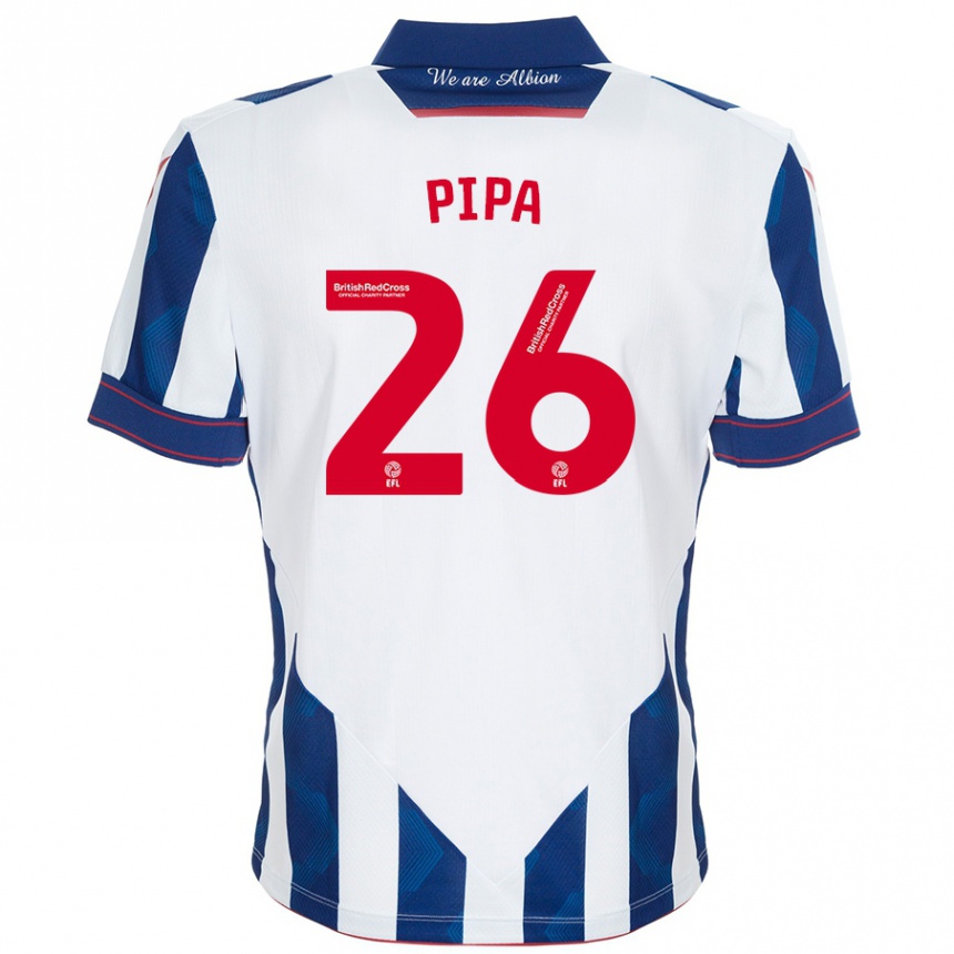 Kinder Fußball Pipa #26 Weiß Dunkelblau Heimtrikot Trikot 2024/25 T-Shirt Luxemburg