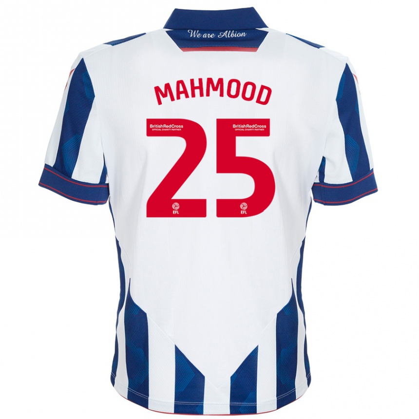 Kinder Fußball Mahmood #25 Weiß Dunkelblau Heimtrikot Trikot 2024/25 T-Shirt Luxemburg