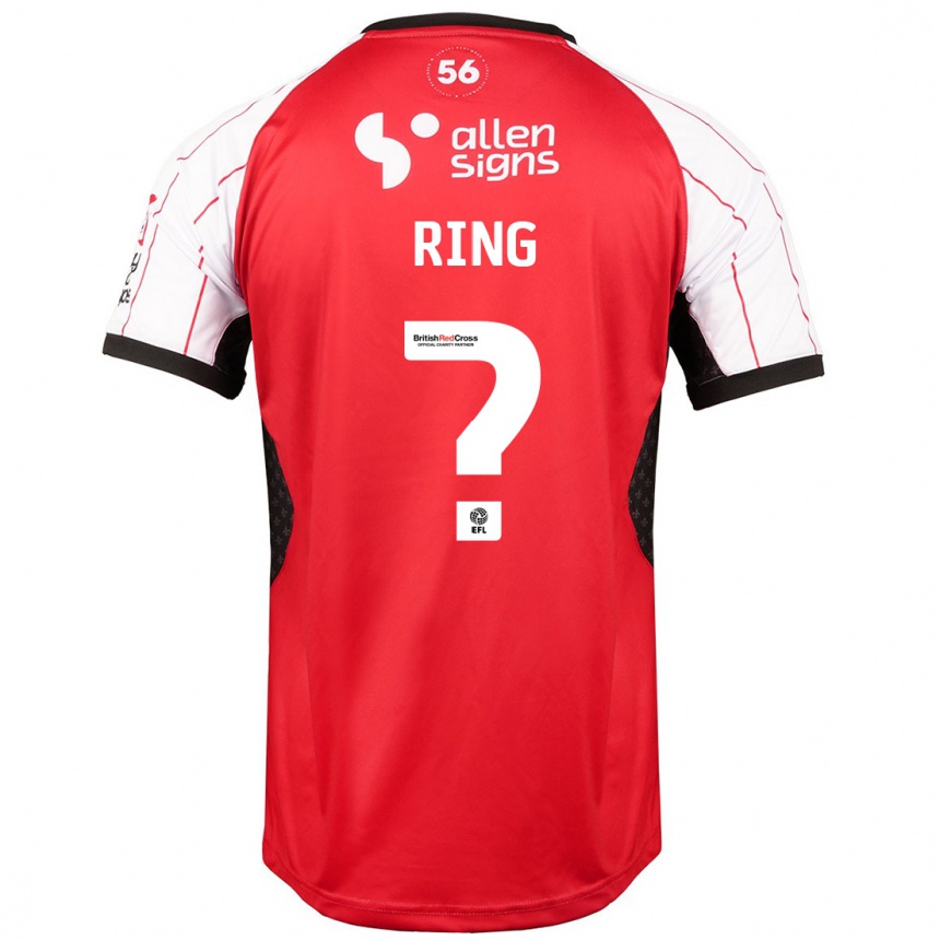 Kinder Fußball Erik Ring #0 Weiß Heimtrikot Trikot 2024/25 T-Shirt Luxemburg