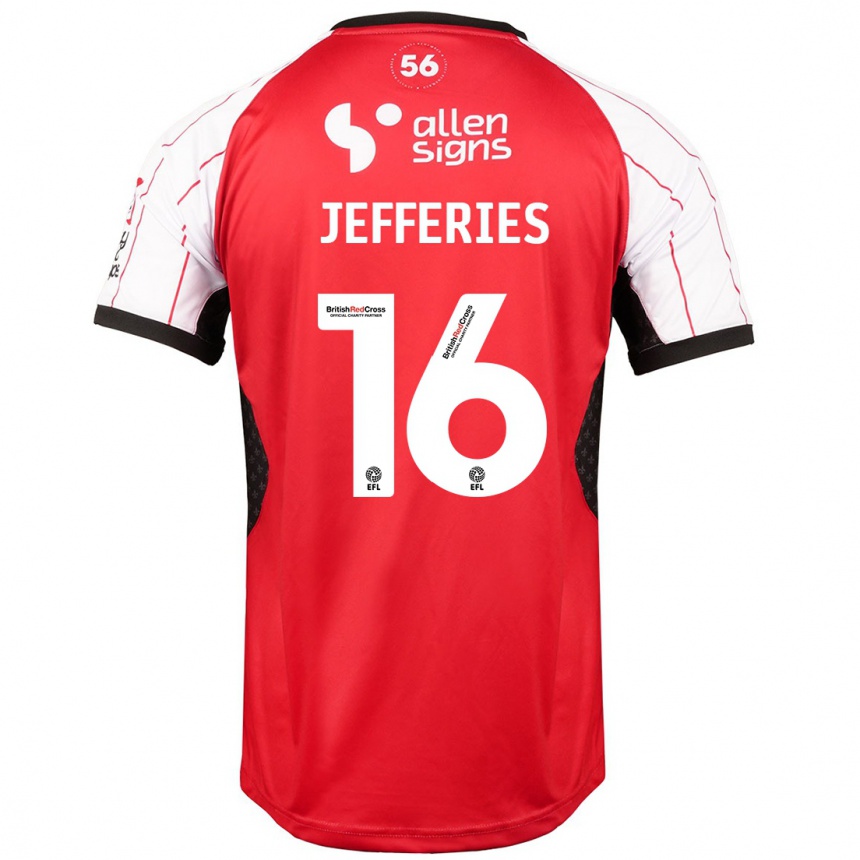 Kinder Fußball Dom Jefferies #16 Weiß Heimtrikot Trikot 2024/25 T-Shirt Luxemburg