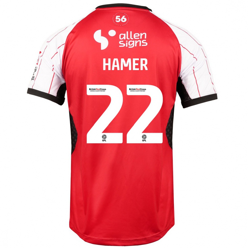 Kinder Fußball Tom Hamer #22 Weiß Heimtrikot Trikot 2024/25 T-Shirt Luxemburg