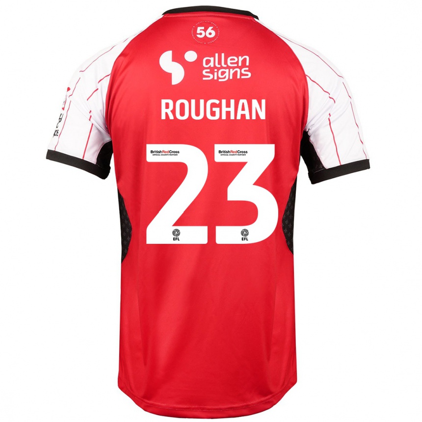 Kinder Fußball Sean Roughan #23 Weiß Heimtrikot Trikot 2024/25 T-Shirt Luxemburg