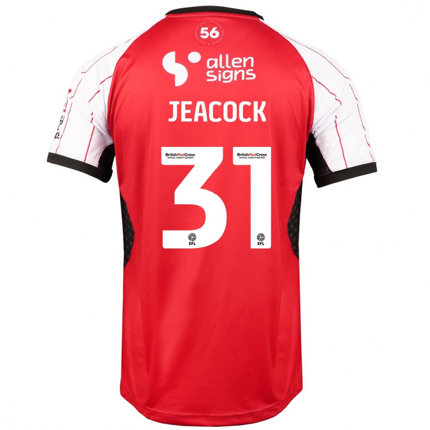 Kinder Fußball Zach Jeacock #31 Weiß Heimtrikot Trikot 2024/25 T-Shirt Luxemburg