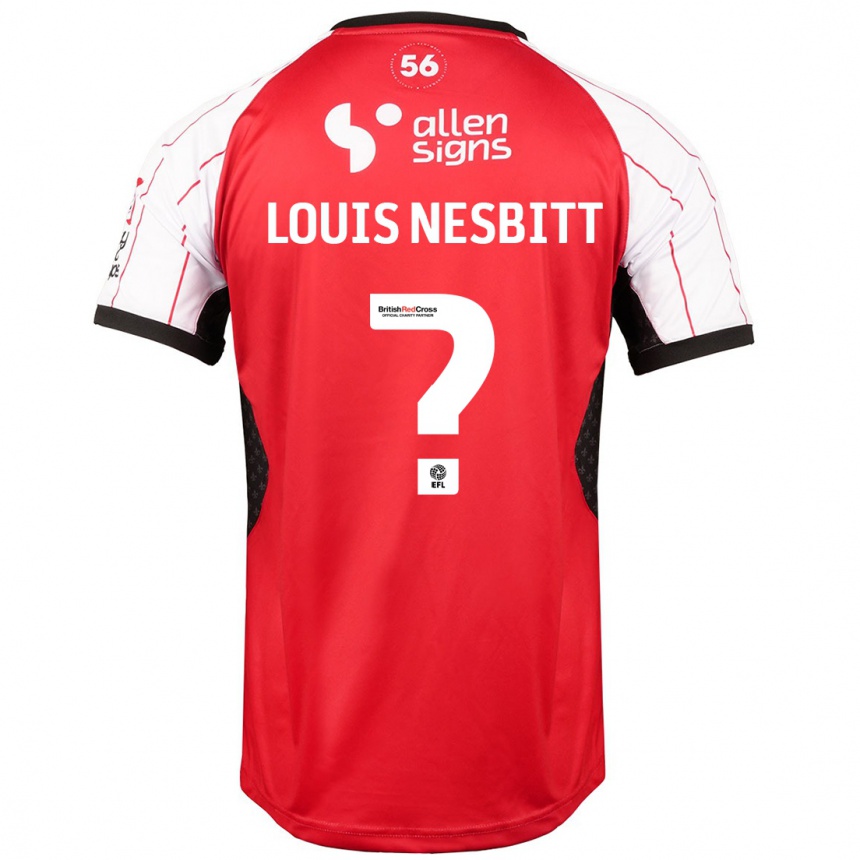 Kinder Fußball Louis Nesbitt #0 Weiß Heimtrikot Trikot 2024/25 T-Shirt Luxemburg