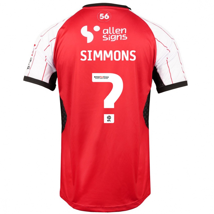 Kinder Fußball Noah Simmons #0 Weiß Heimtrikot Trikot 2024/25 T-Shirt Luxemburg