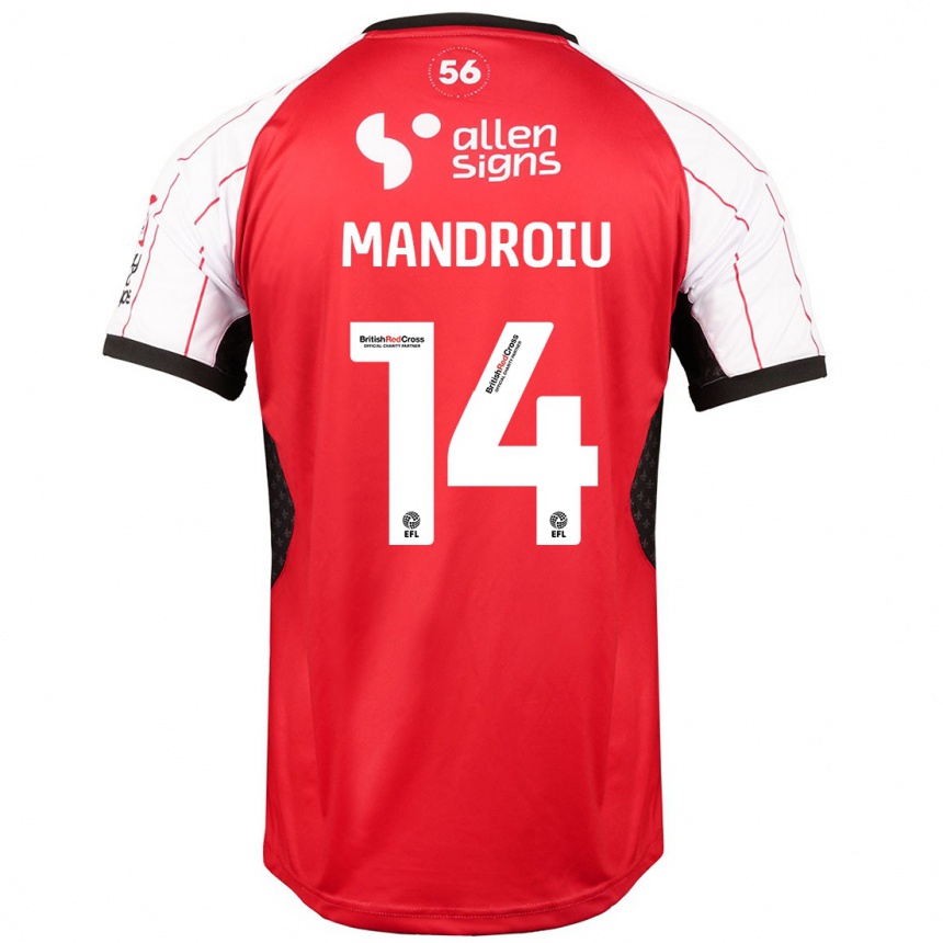 Kinder Fußball Daniel Mandroiu #14 Weiß Heimtrikot Trikot 2024/25 T-Shirt Luxemburg