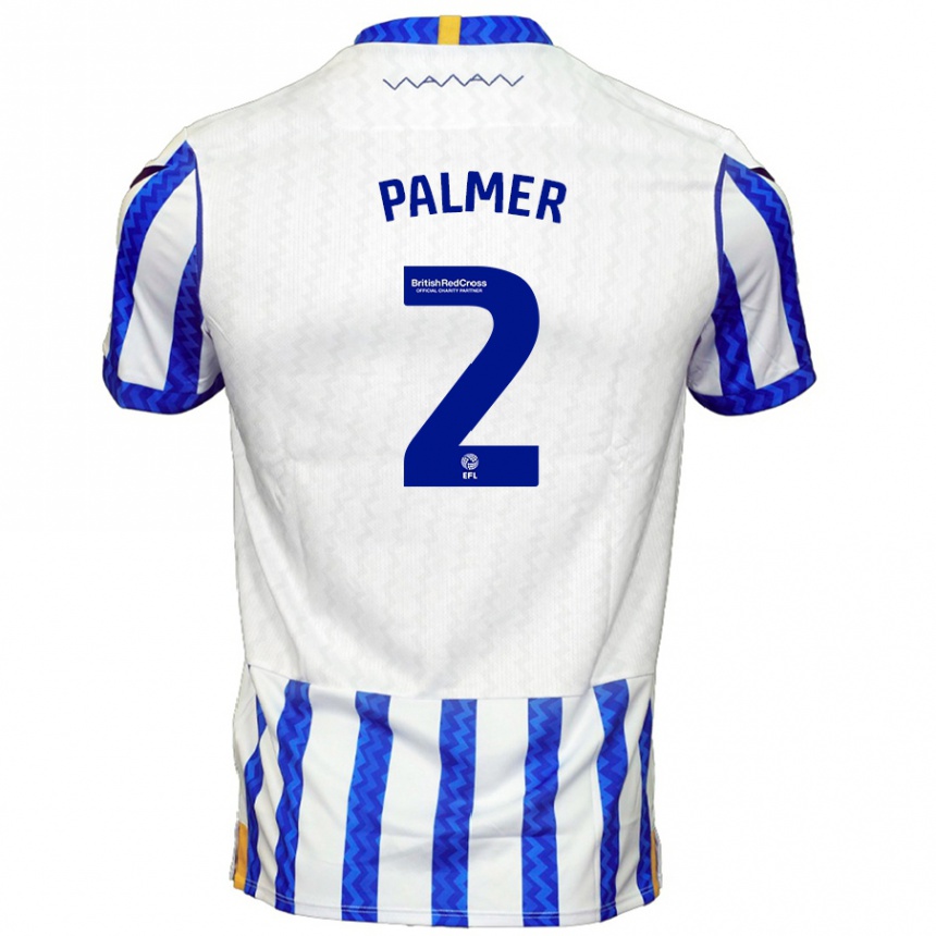 Kinder Fußball Liam Palmer #2 Blau Weiß Heimtrikot Trikot 2024/25 T-Shirt Luxemburg