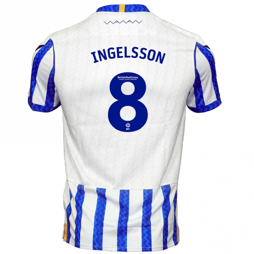 Kinder Fußball Svante Ingelsson #8 Blau Weiß Heimtrikot Trikot 2024/25 T-Shirt Luxemburg