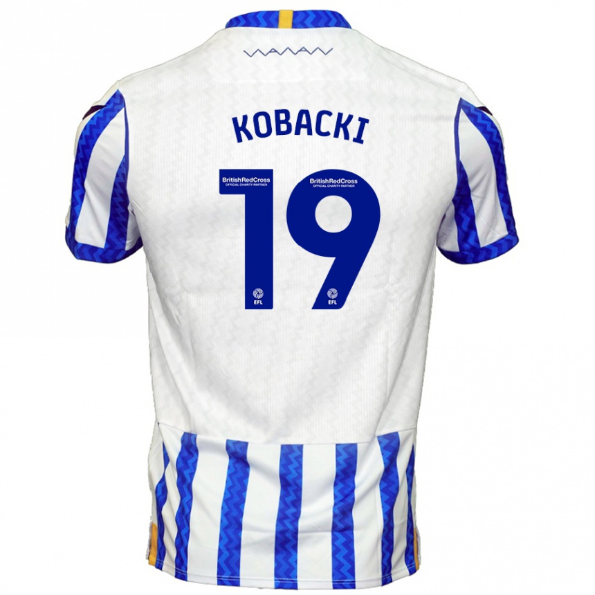 Kinder Fußball Olaf Kobacki #19 Blau Weiß Heimtrikot Trikot 2024/25 T-Shirt Luxemburg