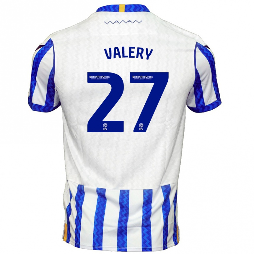 Kinder Fußball Yan Valery #27 Blau Weiß Heimtrikot Trikot 2024/25 T-Shirt Luxemburg