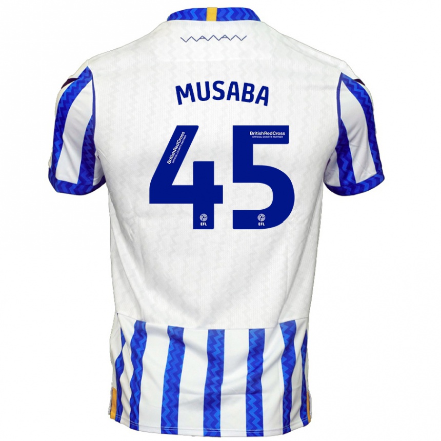 Kinder Fußball Anthony Musaba #45 Blau Weiß Heimtrikot Trikot 2024/25 T-Shirt Luxemburg