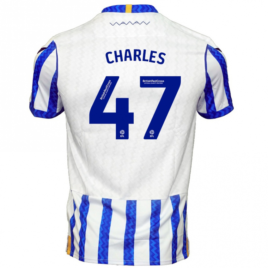 Kinder Fußball Pierce Charles #47 Blau Weiß Heimtrikot Trikot 2024/25 T-Shirt Luxemburg