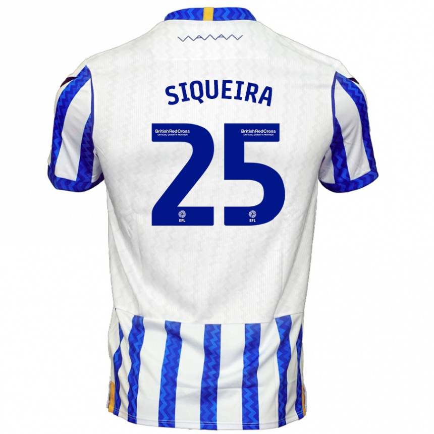 Kinder Fußball Guilherme Siqueira #25 Blau Weiß Heimtrikot Trikot 2024/25 T-Shirt Luxemburg