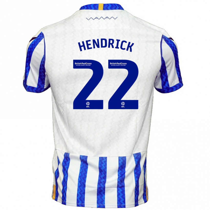 Kinder Fußball Jeff Hendrick #22 Blau Weiß Heimtrikot Trikot 2024/25 T-Shirt Luxemburg