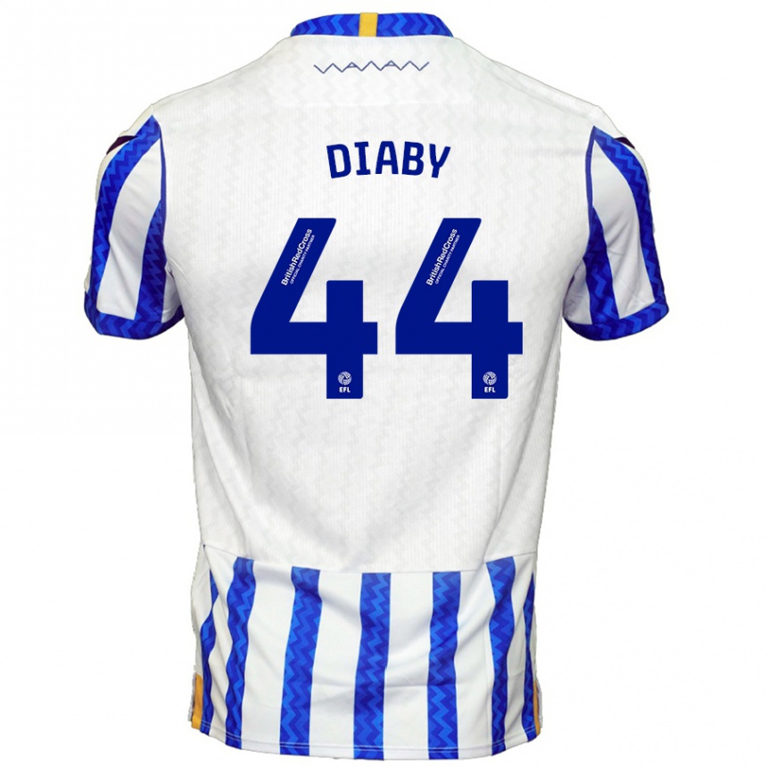 Kinder Fußball Momo Diaby #44 Blau Weiß Heimtrikot Trikot 2024/25 T-Shirt Luxemburg