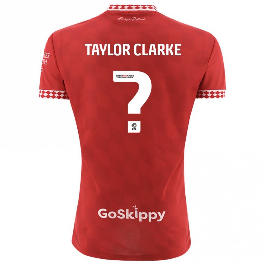 Kinder Fußball Omar Taylor-Clarke #0 Rot Heimtrikot Trikot 2024/25 T-Shirt Luxemburg