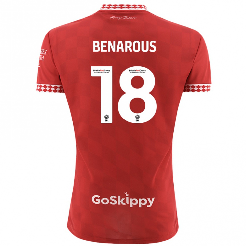 Kinder Fußball Ayman Benarous #18 Rot Heimtrikot Trikot 2024/25 T-Shirt Luxemburg