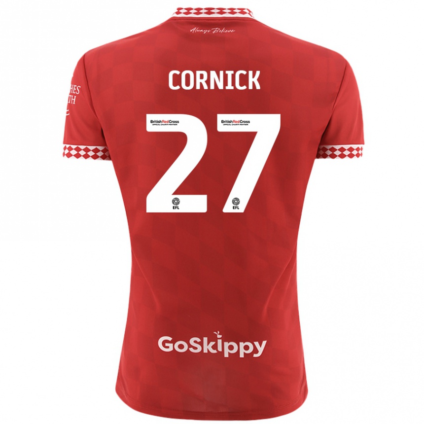 Kinder Fußball Harry Cornick #27 Rot Heimtrikot Trikot 2024/25 T-Shirt Luxemburg