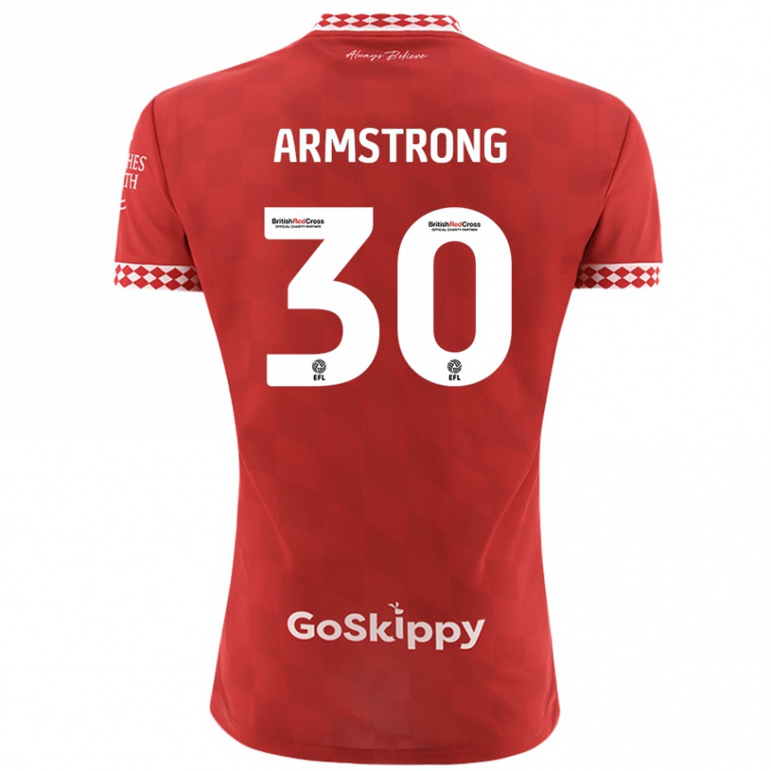 Kinder Fußball Sinclair Armstrong #30 Rot Heimtrikot Trikot 2024/25 T-Shirt Luxemburg