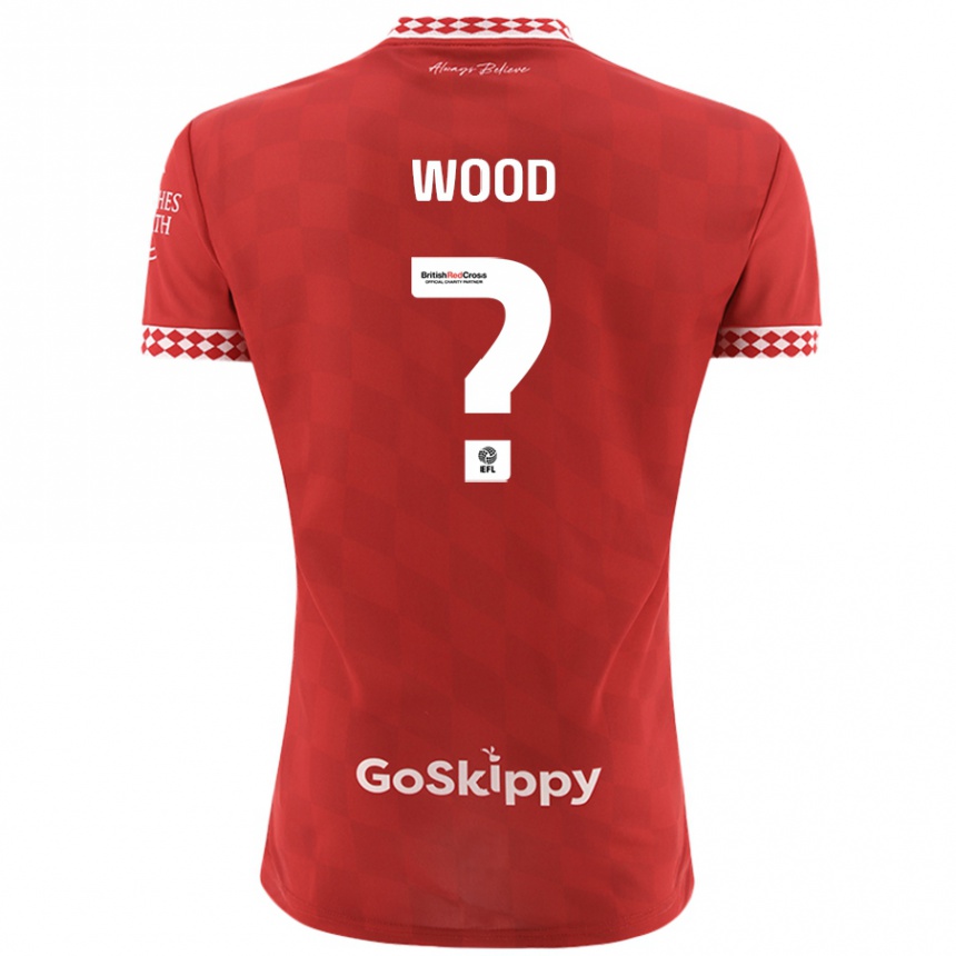 Kinder Fußball Callum Wood #0 Rot Heimtrikot Trikot 2024/25 T-Shirt Luxemburg