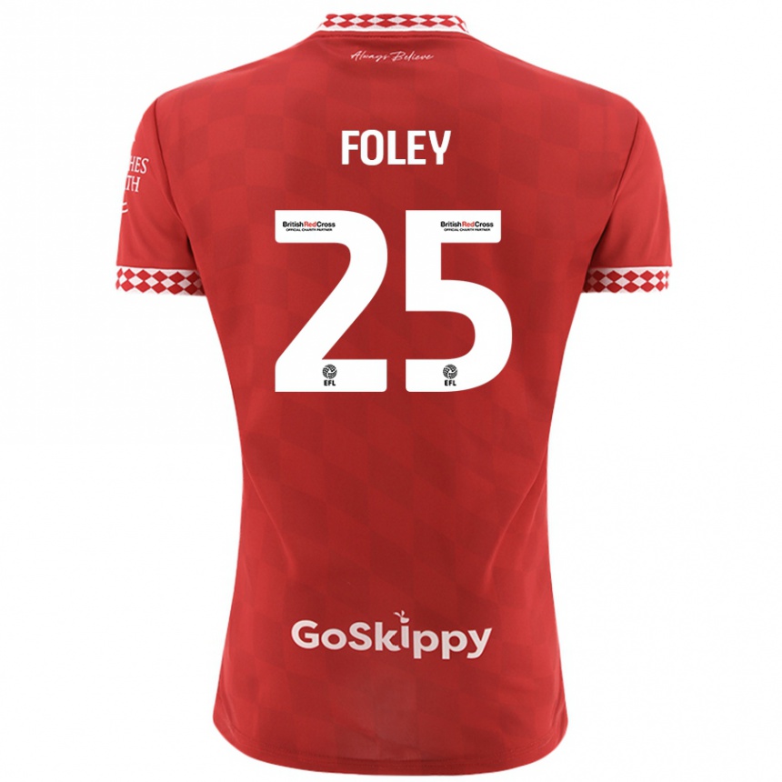 Kinder Fußball Erin Foley #25 Rot Heimtrikot Trikot 2024/25 T-Shirt Luxemburg