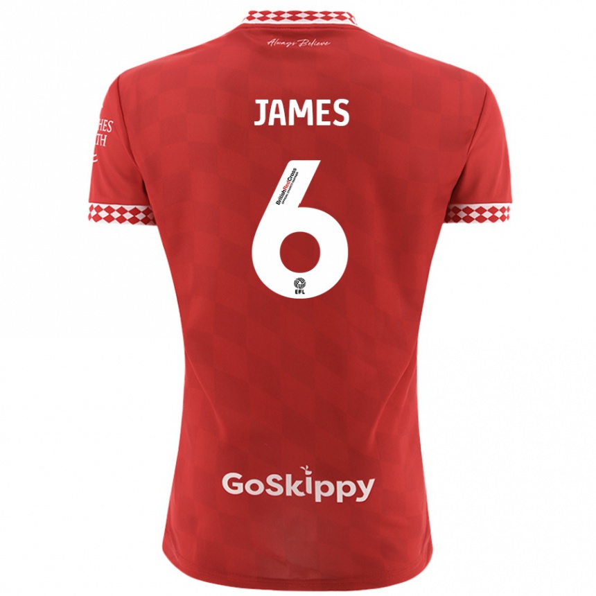 Kinder Fußball Matty James #6 Rot Heimtrikot Trikot 2024/25 T-Shirt Luxemburg