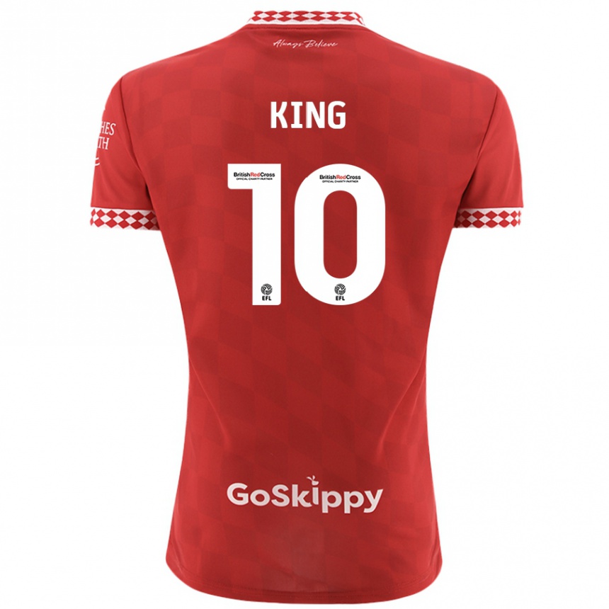 Kinder Fußball Andy King #10 Rot Heimtrikot Trikot 2024/25 T-Shirt Luxemburg