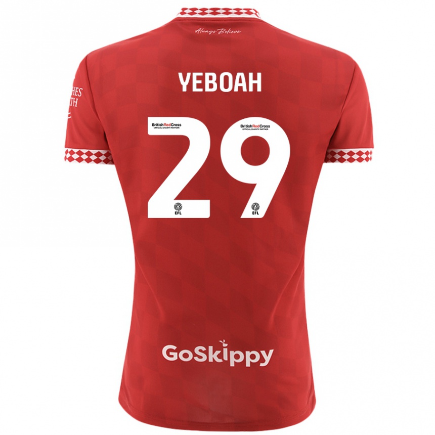 Kinder Fußball Ephraim Yeboah #29 Rot Heimtrikot Trikot 2024/25 T-Shirt Luxemburg