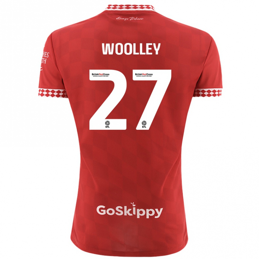 Kinder Fußball Jesse Woolley #27 Rot Heimtrikot Trikot 2024/25 T-Shirt Luxemburg