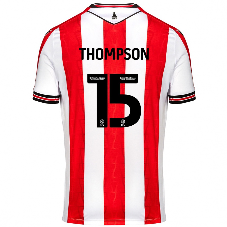 Kinder Fußball Jordan Thompson #15 Rot Weiß Heimtrikot Trikot 2024/25 T-Shirt Luxemburg