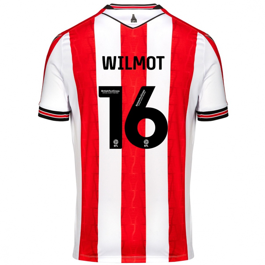 Kinder Fußball Ben Wilmot #16 Rot Weiß Heimtrikot Trikot 2024/25 T-Shirt Luxemburg