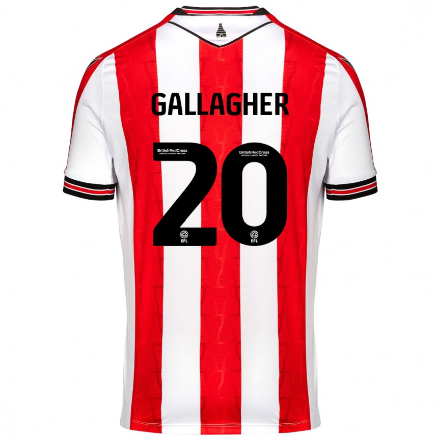 Kinder Fußball Sam Gallagher #20 Rot Weiß Heimtrikot Trikot 2024/25 T-Shirt Luxemburg