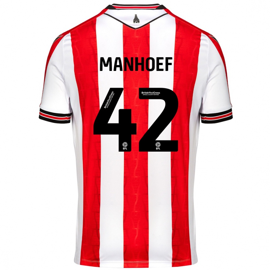 Kinder Fußball Million Manhoef #42 Rot Weiß Heimtrikot Trikot 2024/25 T-Shirt Luxemburg