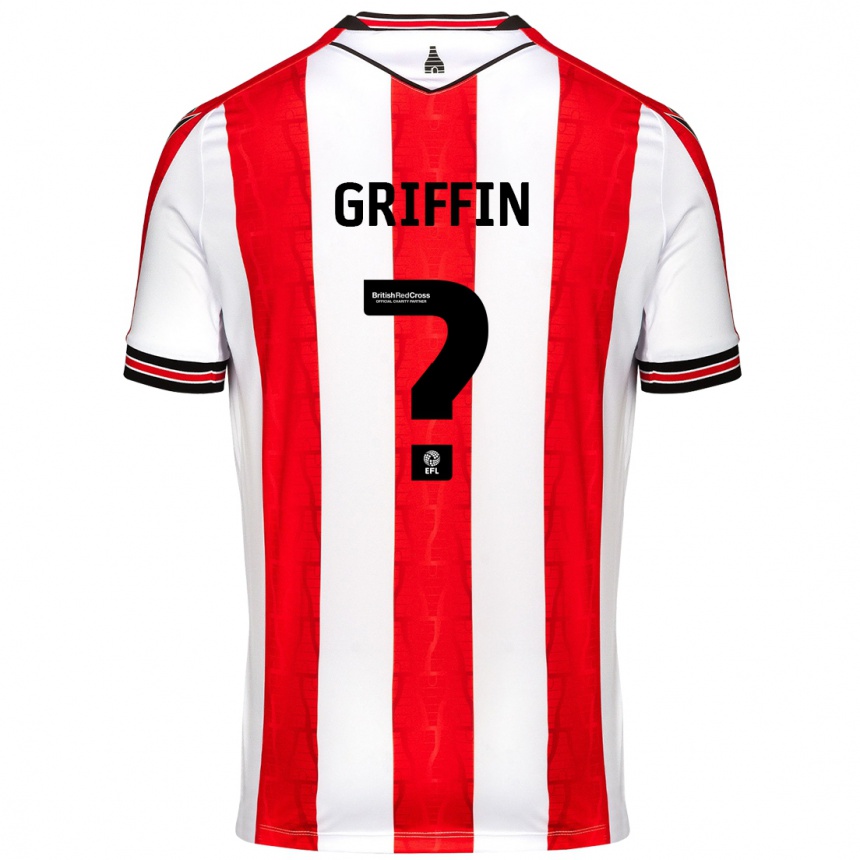 Kinder Fußball Jake Griffin #0 Rot Weiß Heimtrikot Trikot 2024/25 T-Shirt Luxemburg