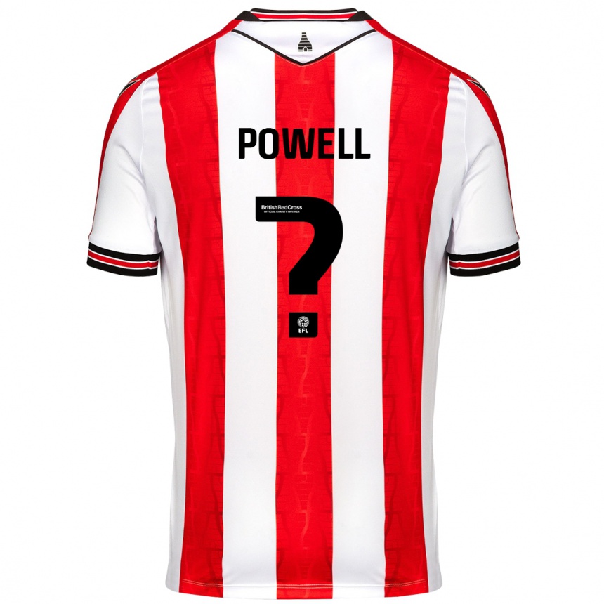 Kinder Fußball Owen Powell #0 Rot Weiß Heimtrikot Trikot 2024/25 T-Shirt Luxemburg