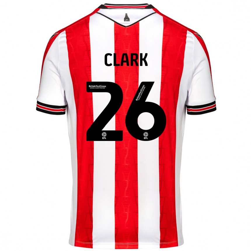 Kinder Fußball Ciaran Clark #26 Rot Weiß Heimtrikot Trikot 2024/25 T-Shirt Luxemburg