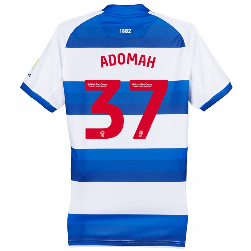 Kinder Fußball Albert Adomah #37 Weiß Blau Heimtrikot Trikot 2024/25 T-Shirt Luxemburg