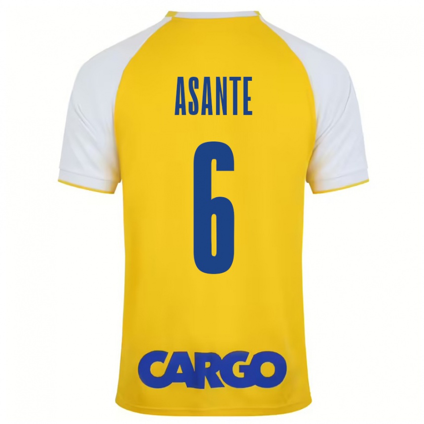 Kinder Fußball Tyrese Asante #6 Gelb Weiß Heimtrikot Trikot 2024/25 T-Shirt Luxemburg