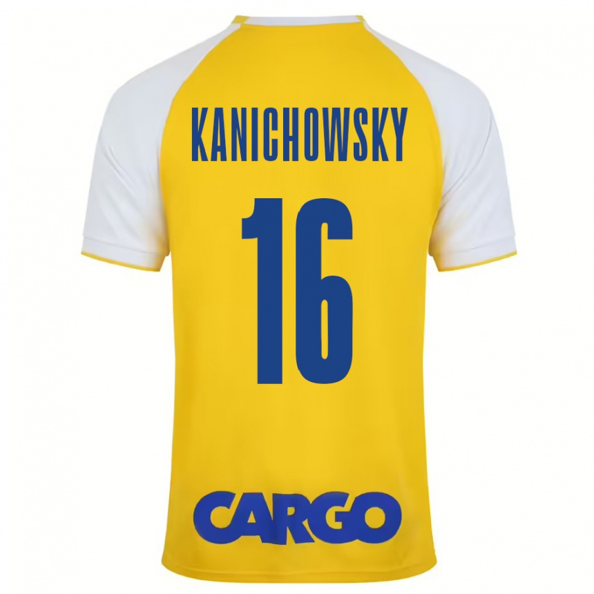 Kinder Fußball Gabi Kanichowsky #16 Gelb Weiß Heimtrikot Trikot 2024/25 T-Shirt Luxemburg