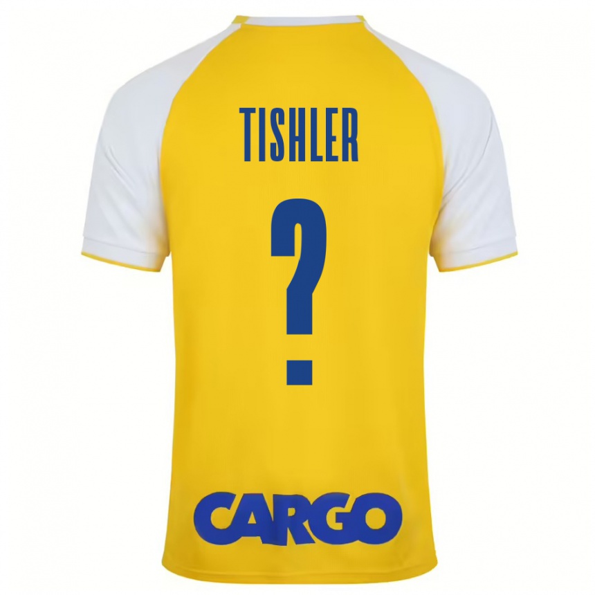 Kinder Fußball Daniel Tishler #0 Gelb Weiß Heimtrikot Trikot 2024/25 T-Shirt Luxemburg