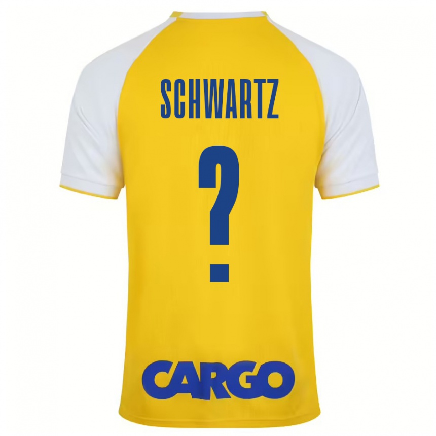 Kinder Fußball Noam Schwartz #0 Gelb Weiß Heimtrikot Trikot 2024/25 T-Shirt Luxemburg