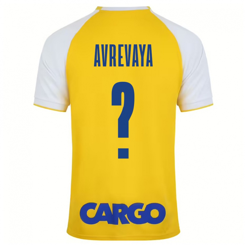 Kinder Fußball Liroy Avrevaya #0 Gelb Weiß Heimtrikot Trikot 2024/25 T-Shirt Luxemburg