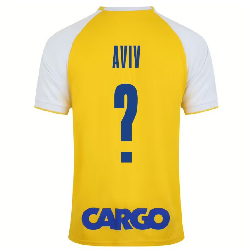 Kinder Fußball Yoyo Aviv #0 Gelb Weiß Heimtrikot Trikot 2024/25 T-Shirt Luxemburg