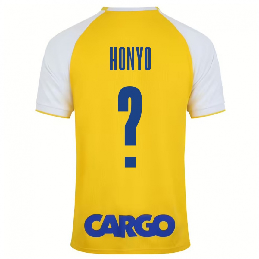 Kinder Fußball Yoav Honyo #0 Gelb Weiß Heimtrikot Trikot 2024/25 T-Shirt Luxemburg