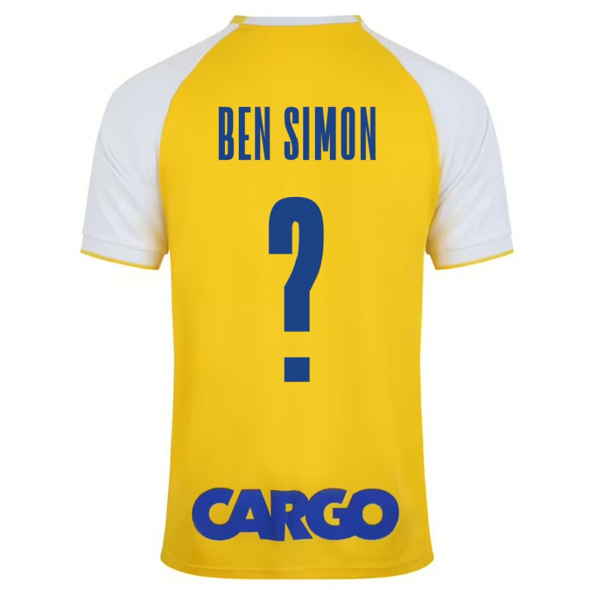 Kinder Fußball Ilay Ben Simon #0 Gelb Weiß Heimtrikot Trikot 2024/25 T-Shirt Luxemburg