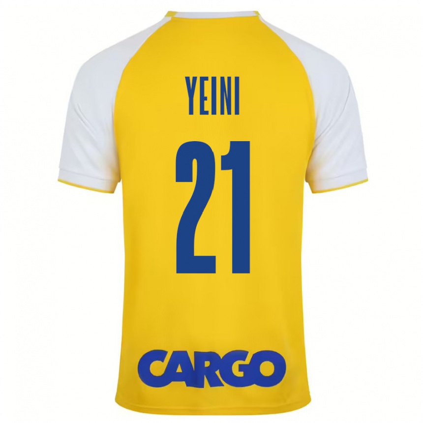 Kinder Fußball Sheran Yeini #21 Gelb Weiß Heimtrikot Trikot 2024/25 T-Shirt Luxemburg